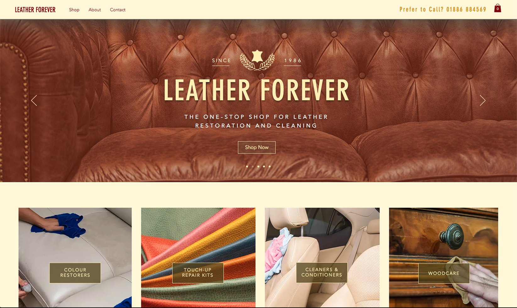 online shop website example